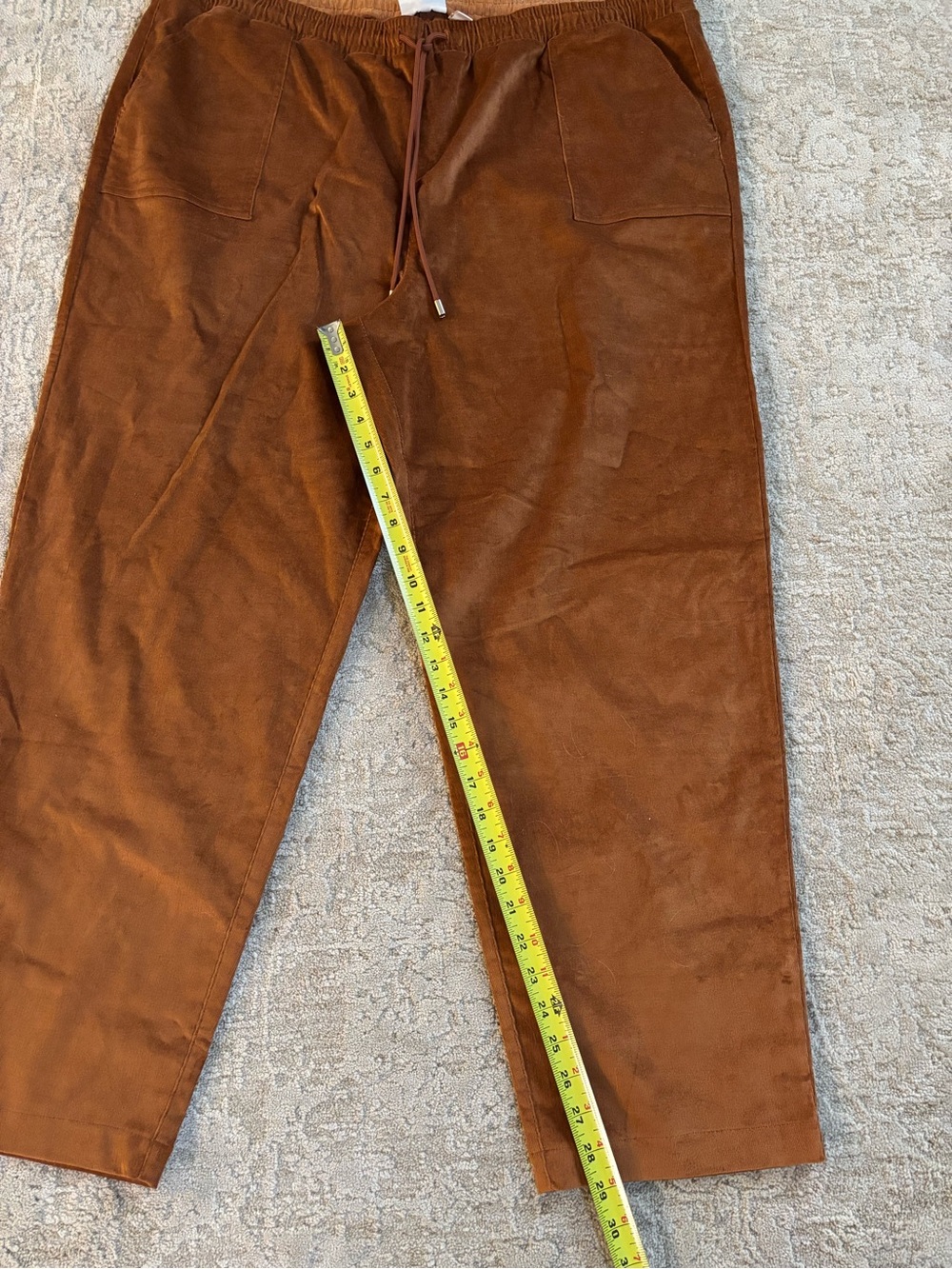 d&co. Heritage Women’s Casual Corduroy Drawstring Pants - Brown - Picture 5 of 7